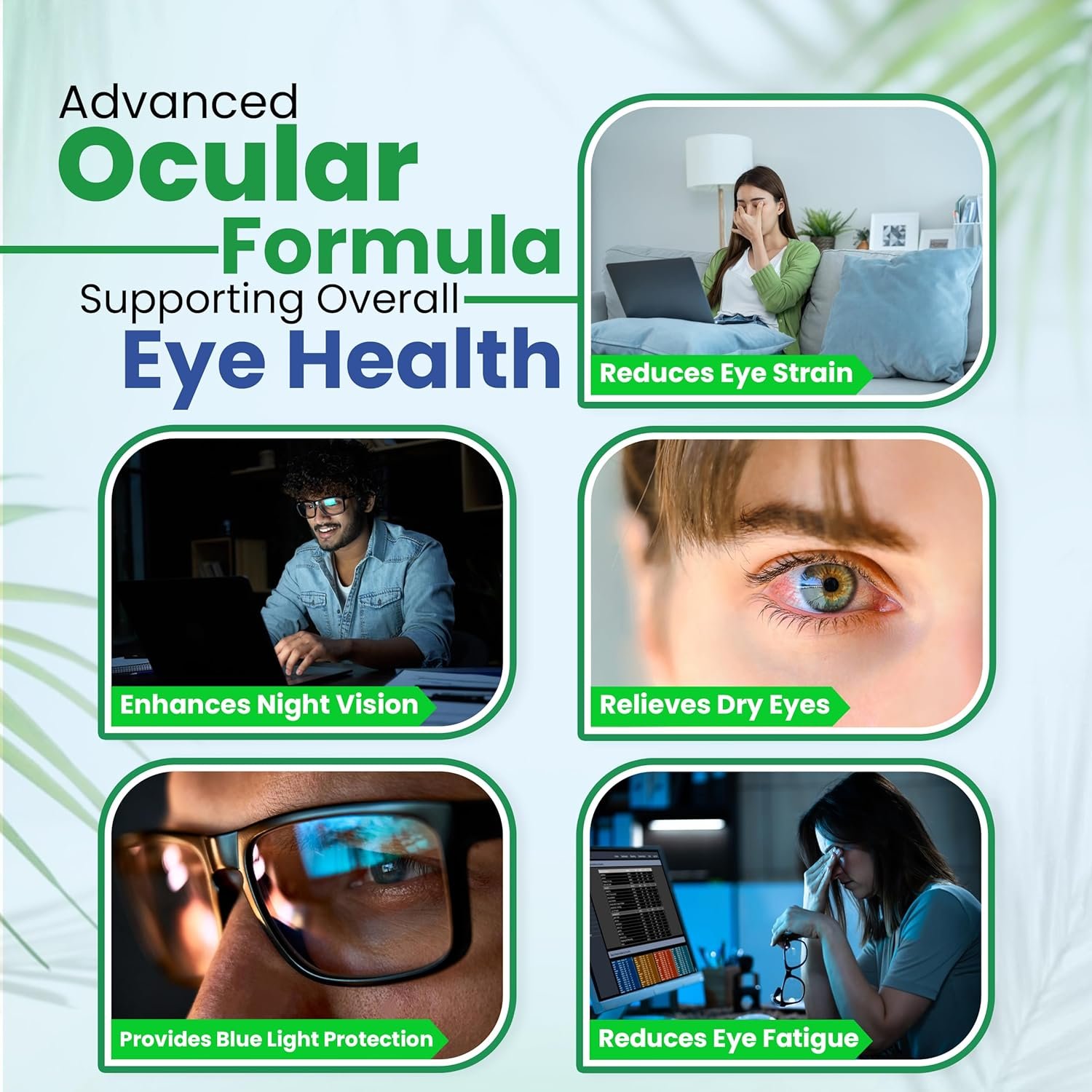 Vision Support Eye Vitamins for Macular Health | Supplements with Lutein, Zinc, Vitamin A & Bilberry | Areds 2 Formula for Red & Dry Eyes, Sight Care (1 Bottle, 60 Capsules) - Image 4
