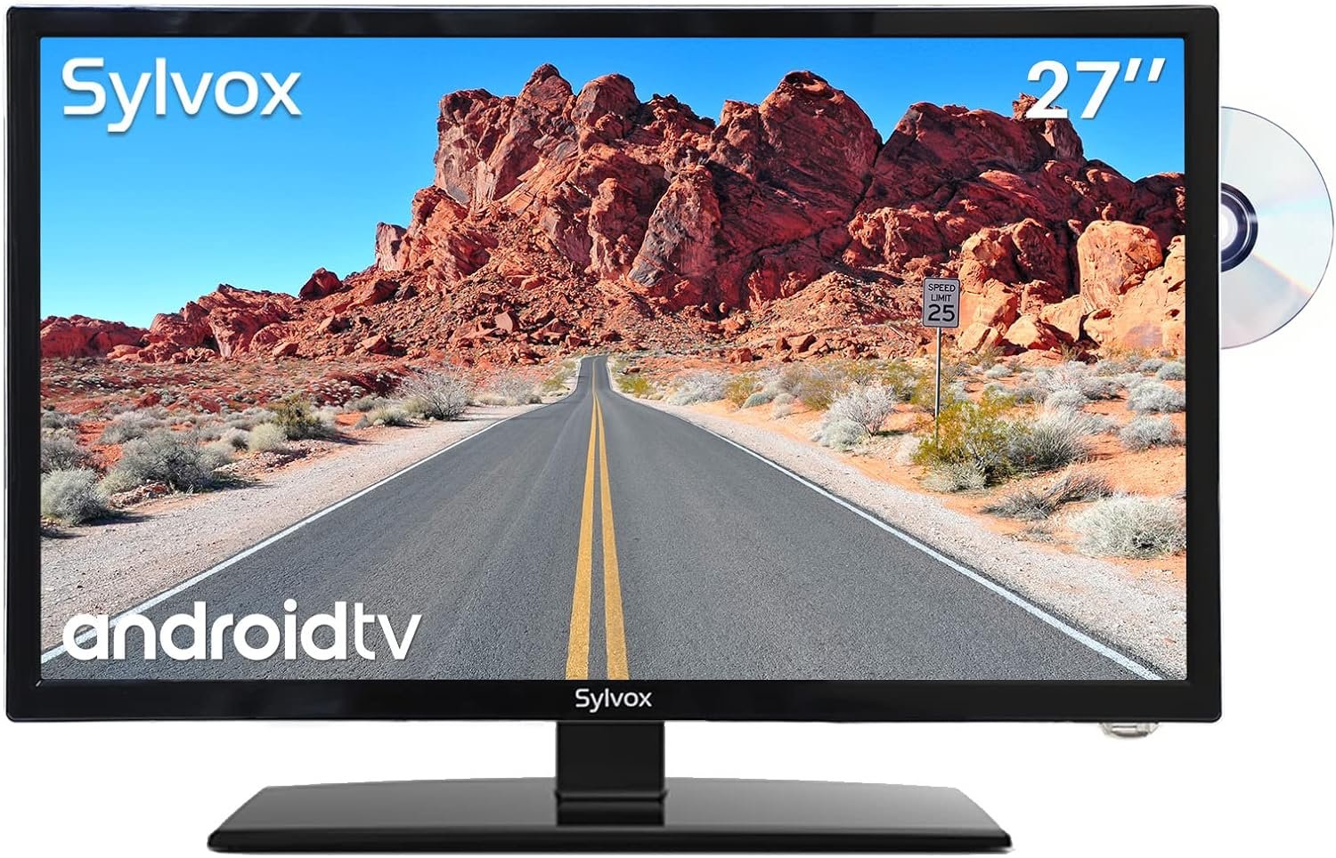 SYLVOX 27 Inch Smart TV 12/24 Volt TV 1080P FHD RV TV Android 11.0 Built-in Digital Video Disc Player with WiFi, Wireless Connection and Digital Noise Reduction Function - Image 2