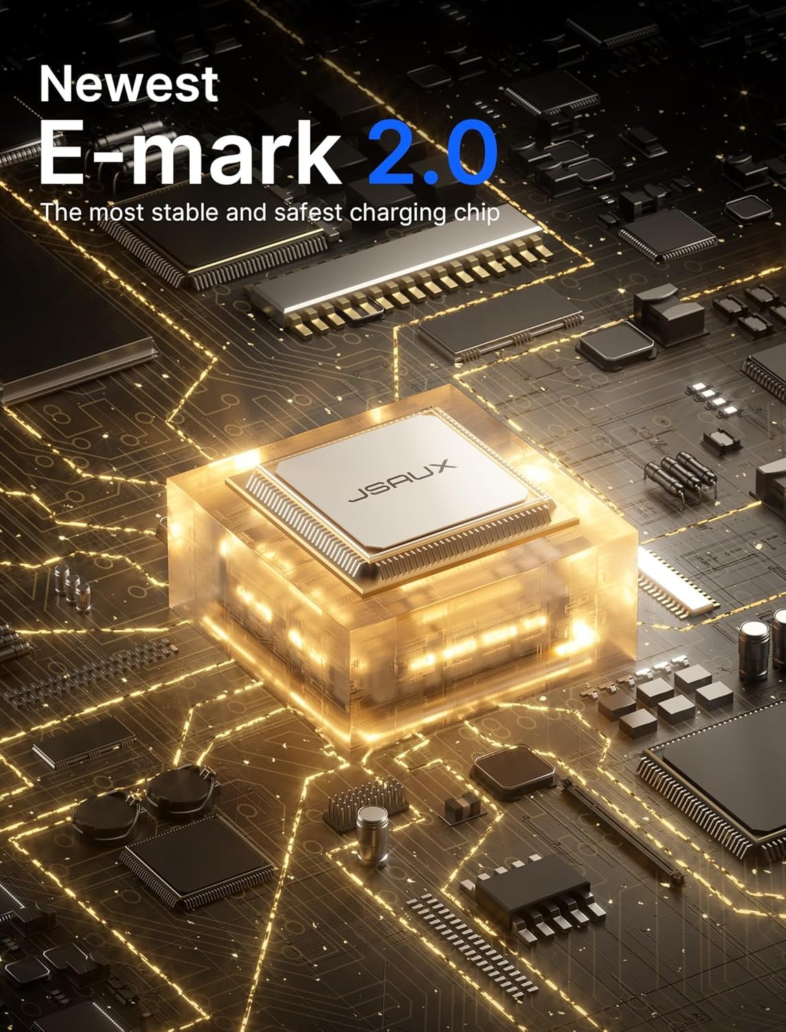 JSAUX 240W USB C to USB C Cable 10FT, 5A USB Type-C Charger Fast Charging Cord Compatible with iPhone 15 Plus/15 Pro/15 Pro Max MacBook Pro/Air M2 iPad Pro Air Mini 6 Samsung S23/S22 Pixel Steam Grey - Image 5