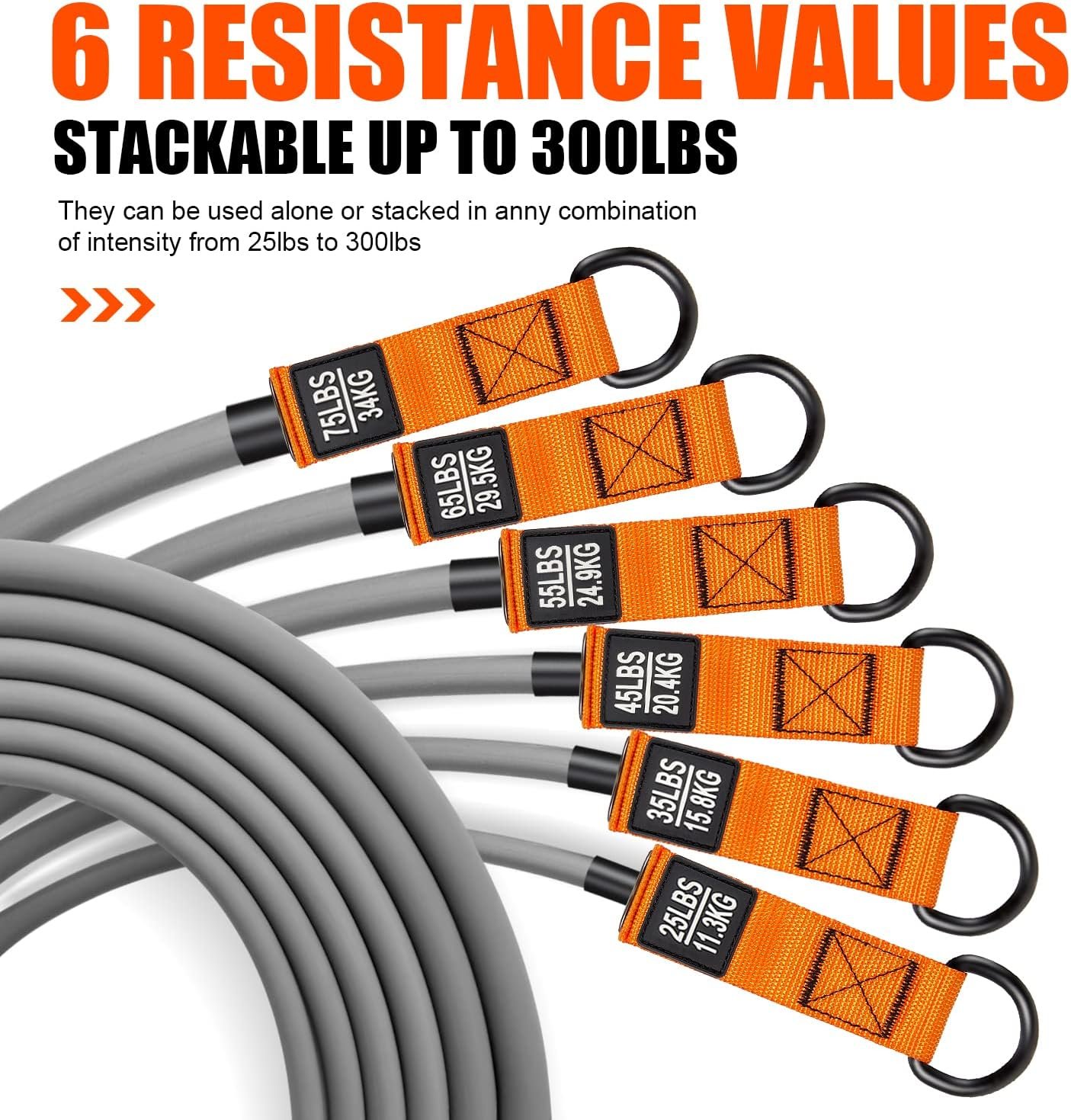 Resistance Bands, Heavy Exercise Bands with Handles, Fitness Bands for Working Out, Workout Bands for Men, Weight Bands Set for Muscle Training, Strength, Slim, Yoga, Home Gym Equipment - Image 9