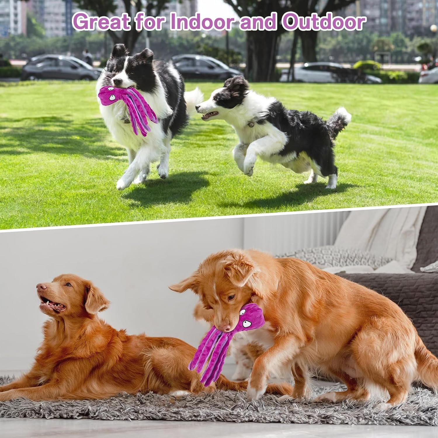 Octopus Dog Toy, Squeaky Dog Toys to Keep Them Busy, Dog Toys No Stuffing, Crinkle Dog Toys for Small Medium Large Dogs - Image 6