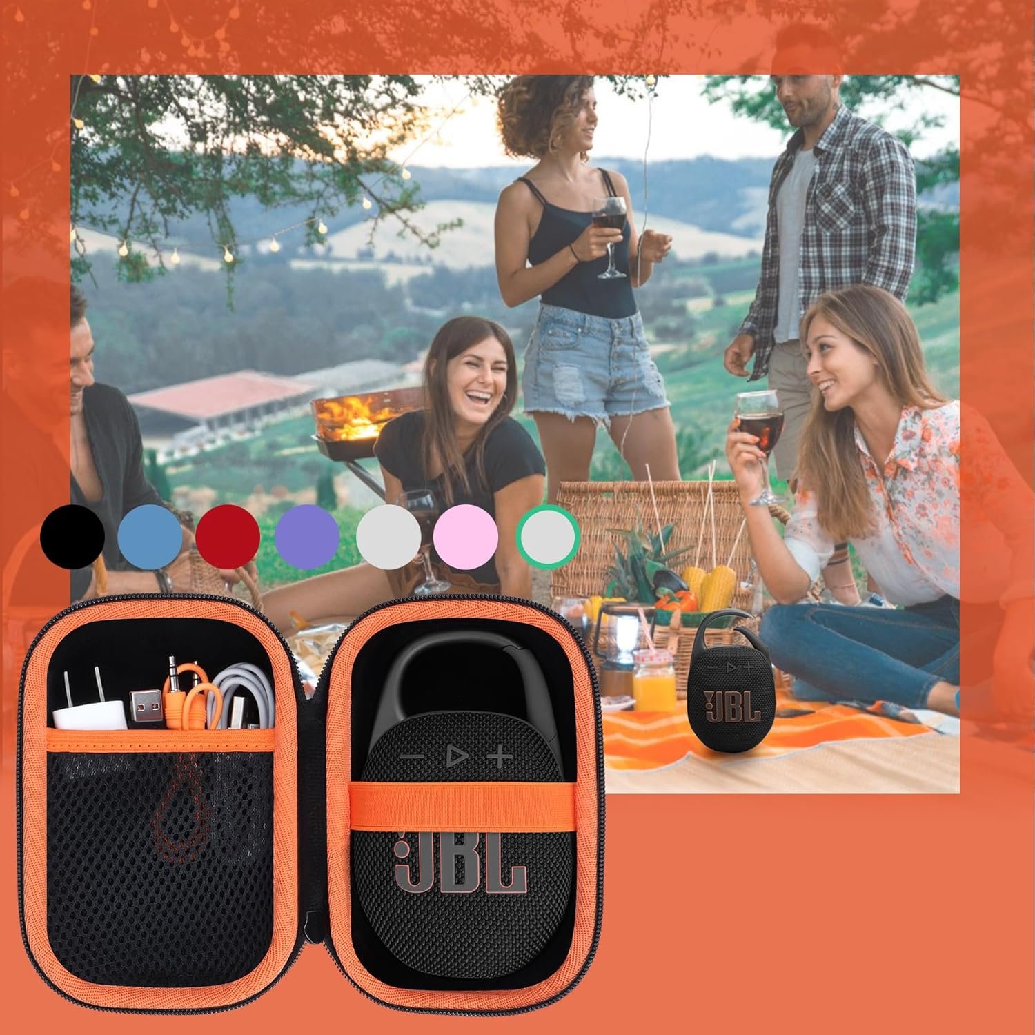 Hard Case Compatible with JBL Clip 5 Clip 4 Portable Bluetooth Speaker (Black Case) - Image 10