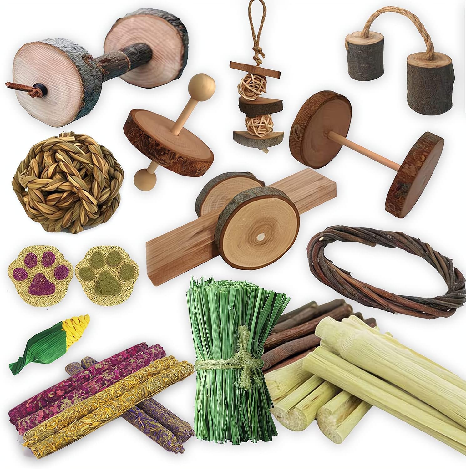 Guinea Pigs Toys, Wooden Rabbit Toys, Bunny Toys for Exercise Molar Teeth Care, Best Choose for Gerbils, Rats, Birds, and Other Small Pets - Image 2