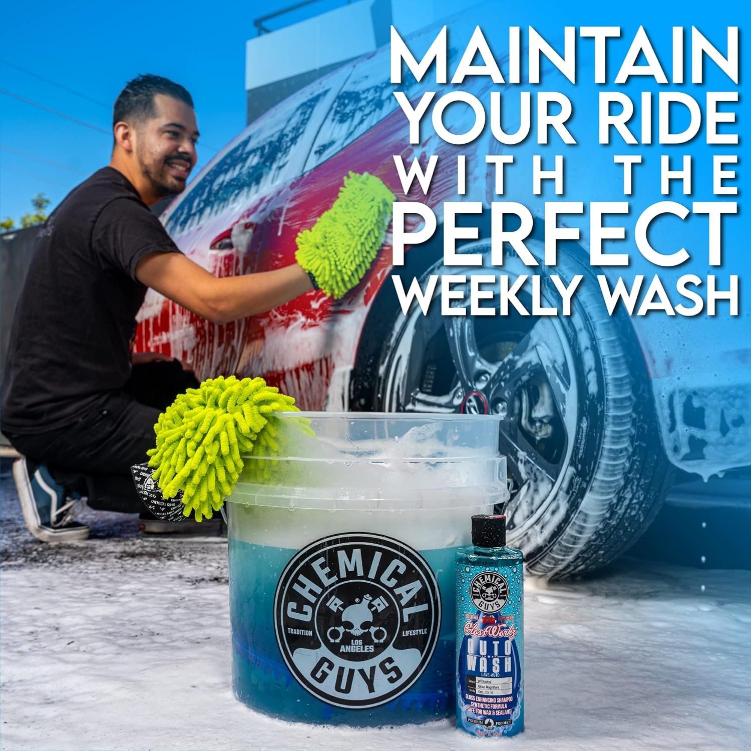 Chemical Guys CWS_133_16 Glossworkz Gloss Booster Car Wash Soap (Works with Foam Cannons, Foam Guns or Bucket Washes) Safe for Cars, Trucks, Motorcycles, RVs & More, 16 fl oz, Watermelon Scent - Image 10