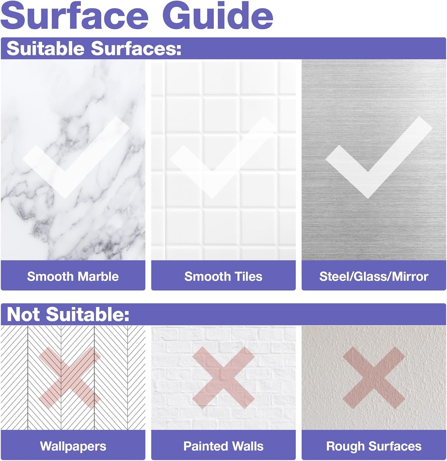 KINCMAX 2-Pack Strong Sticky Waterproof Heavy-Duty Wall Adhesives, Shower Caddy Adhesive Replacement Stickers, No-Trace Wall Adhesives Hook Strip for Shower Caddy, Kitchen Racks, Bathroom Shelf - Image 8