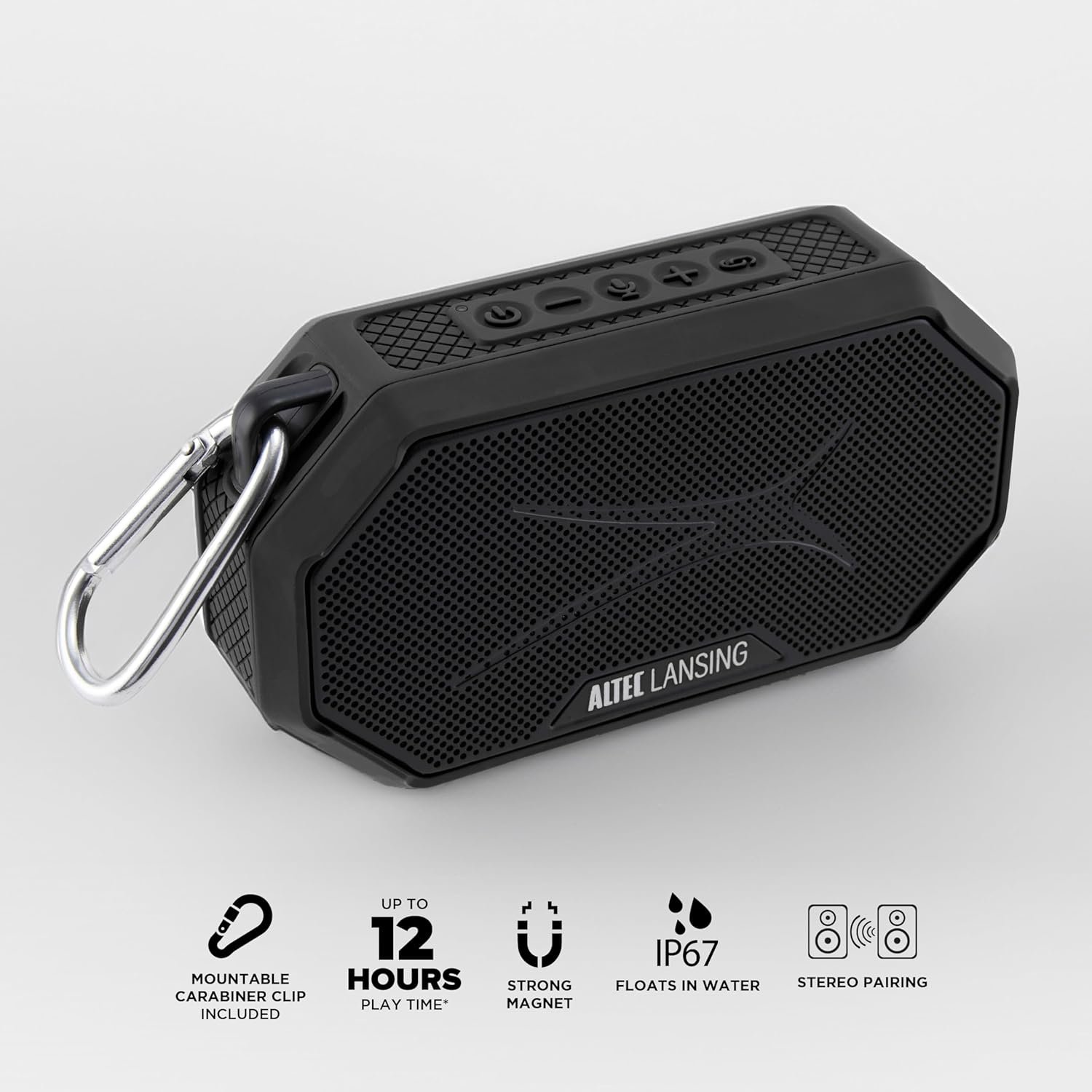 Altec Lansing Portable Bluetooth Speaker HYDRAMINI 2.0, IP67 Waterproof, Portable Speaker, 12h Playtime, Wireless Pairing, USB-C Quick Charge, Magnetic Bluetooth Speaker, Voice Assistant Integration - Image 3