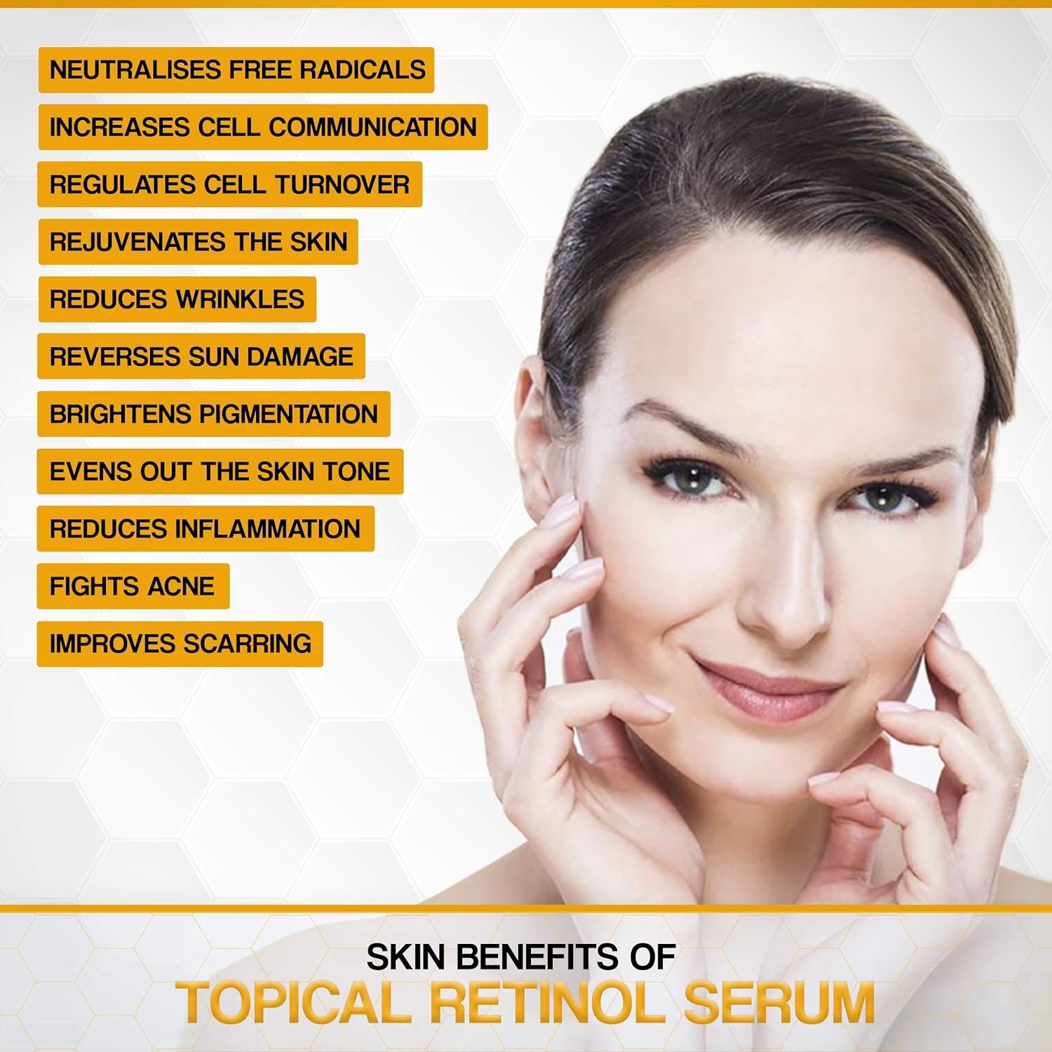 All in one, Complete - Night and Day/Eye and Face Serum with: Bee Venom, Retinol, Peptide Complex, Hyaluronic Acid, Vitamin C, and K for; Wrinkles, Fine lines, Skin firming, Dark circle, & Puffiness - Image 3