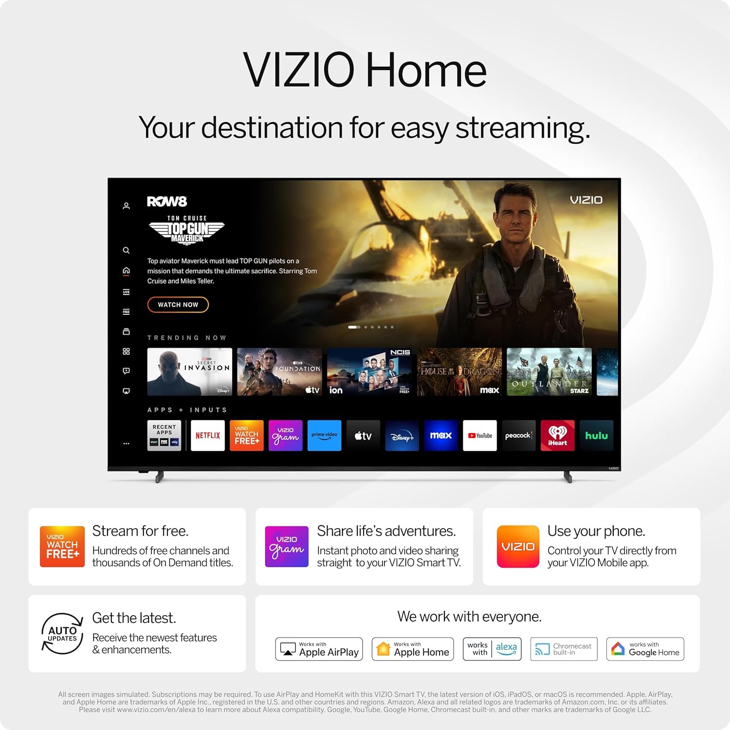 VIZIO 43-inch 4K UHD LED Smart TV w/Dolby Vision HDR, DTS Virtual: X, Alexa Compatibility, Chromecast Built-in, Bluetooth Headphone Capable (V4K43M-08) (Renewed) - Image 6