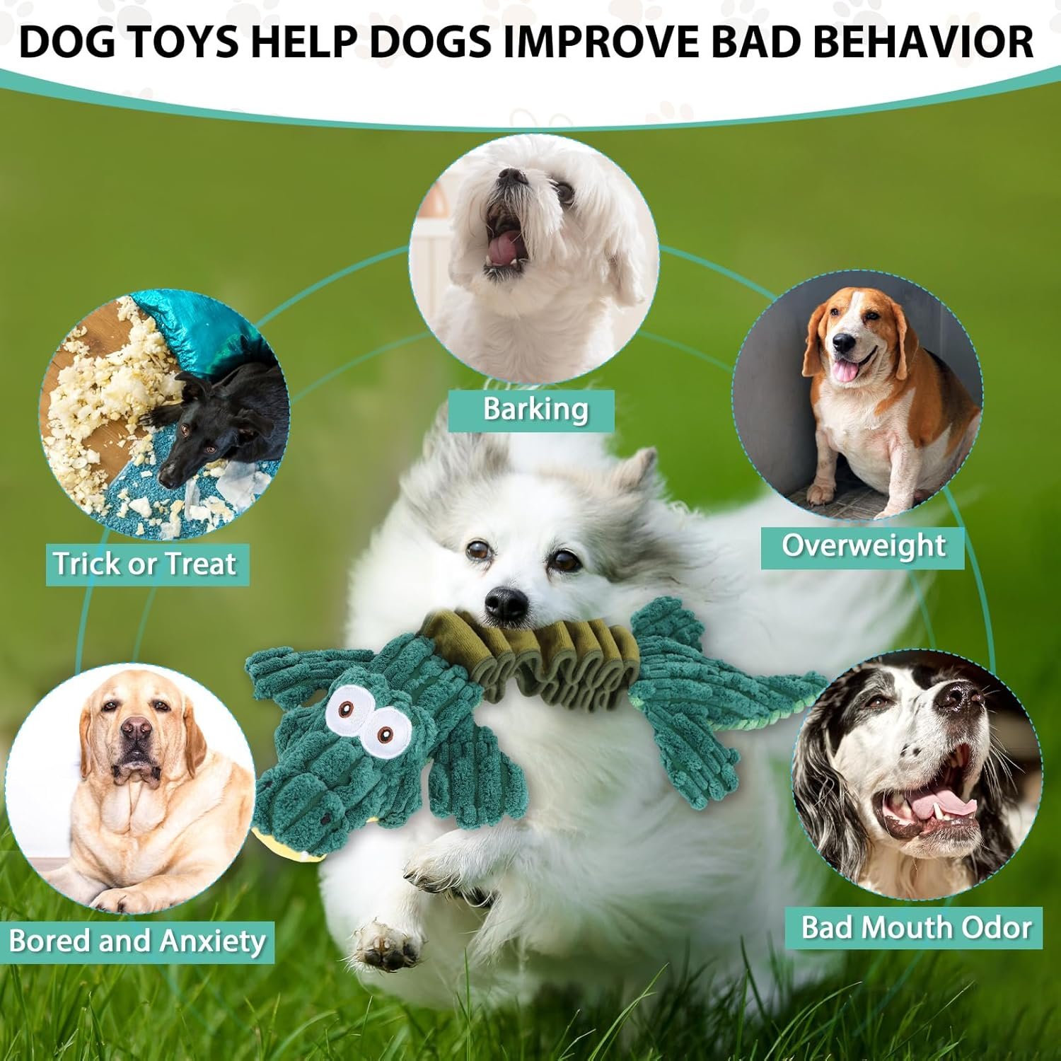 Squeaky Dog Toys for Large Dogs, Cute Puppy Toys, Plush Stuffed Pet Dog Toys with Crinkle Paper, Interactive Tug of War Dog Toys to Keep Them Busy for Small Medium Big Dogs - Image 6