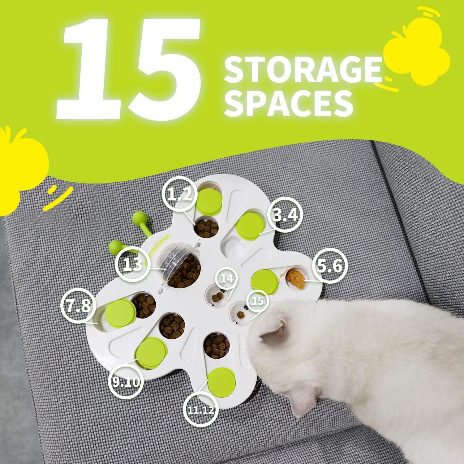 ALL FOR PAWS Interactive Cat Treat Puzzle Slow Feeder Kitten Enrichment Toys Cat Food Puzzle Maze Stimulation Toys Butterfly Shape Cat Toys for Indoor Cats - Image 3