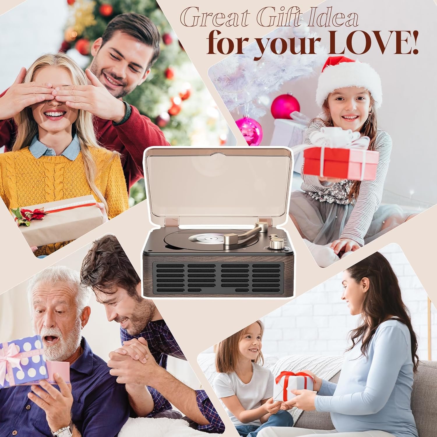 Gueray CD Player with HiFi Stereo Sound Vintage CD Player Bluetooth CD Raido Player with Speakers & FM Radio Retro Support USB & AUX Playback for Audio Books - Image 8