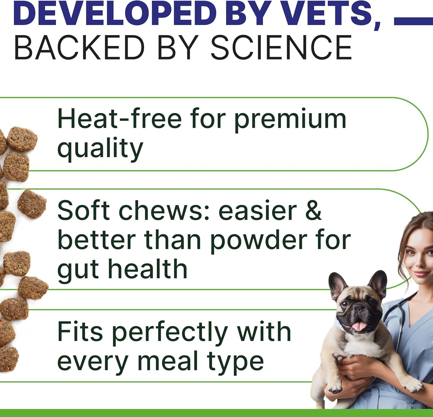 Advanced Dog Probiotics & Digestive Enzymes |Gut Health| Chews for Digestion, Allergy Yeast, Itchy Skin- Prebiotics Fiber Supplement - Diarrhea Gas Upset Stomach Relief Treats - 120 Chews - Image 5