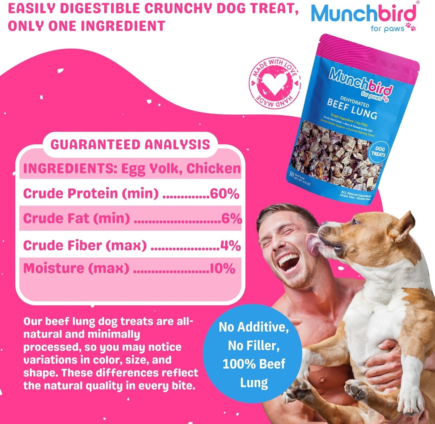 Dehydrated Beef Lung Dog Treats (Premium Angus Beef), Dog Training Treats, Excellent Alternative to Freeze Dried Beef Liver Dog Treats for Maximum Crunch and Flavor, Made and Sourced in USA - Image 5