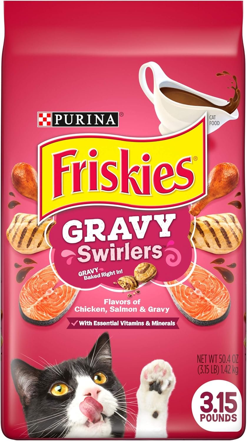 Purina Friskies Dry Cat Food, Gravy Swirlers - 3.15 lb. Bag - Image 2
