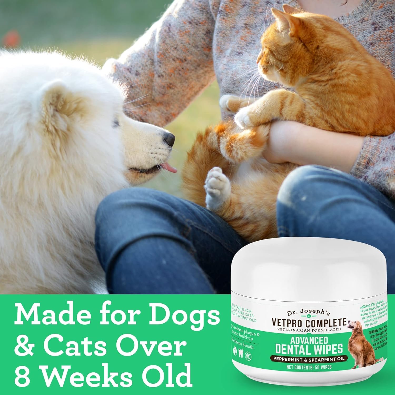 VetPro Complete Advanced Dog Dental Wipes, 50 Count, Easy Teeth Cleaner for Dogs and Cats with Peppermint and Spearmint, Freshens Breath, Reduces Tartar - Image 8