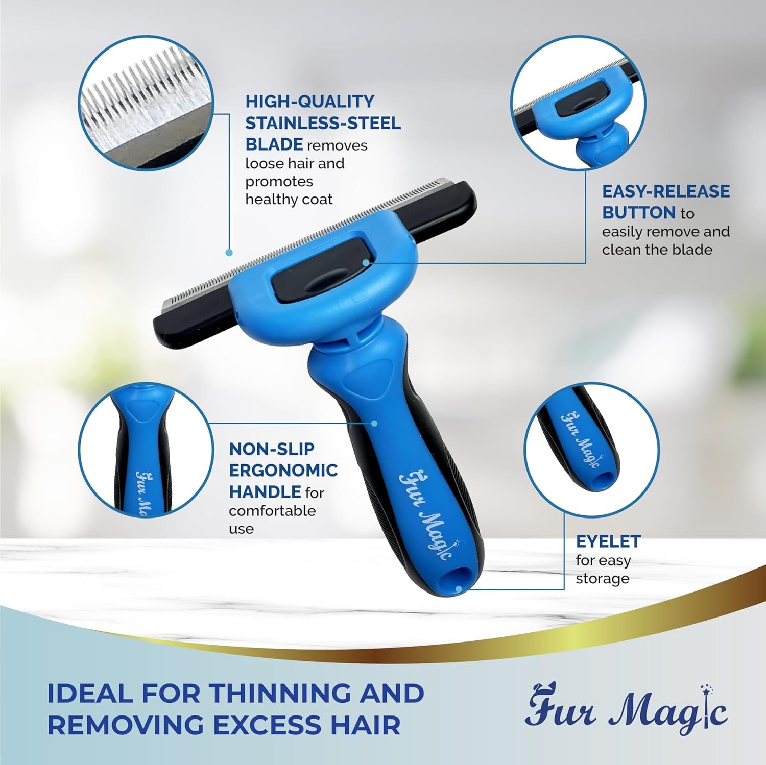 Large Deshedding Tool & Dematting Comb – Grooming Brushes for Dogs, Cats, Horses – Reduce Shedding and Remove Knots, Mats and Loose Undercoat - Image 5