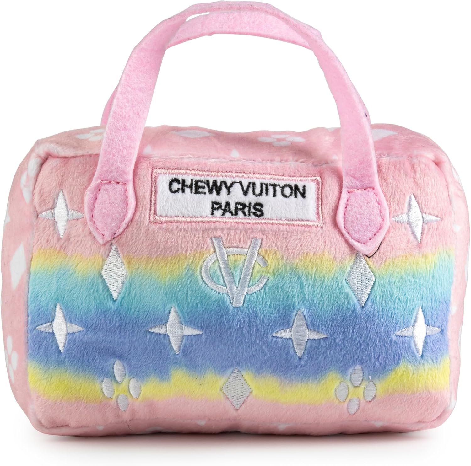 Haute Diggity Dog Pink Ombre Chewy Vuiton Handbag, Plush Designer Dog Toys with Interactive Squeaker, Stimulating Pet Enrichment, Machine-Washable & Safe Materials for All Breeds, Size Medium - Image 2