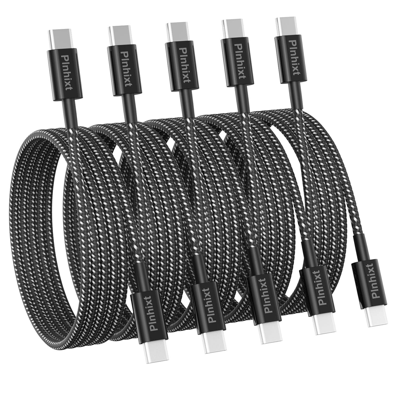 USB C to USB C Cable, 5Pack 6FT 60W(3.1A) Nylon Braided USB C Charger Cable for for iPhone 16/16 Plus/16 Pro Max/15/15 Plus/15 Pro Max, MacBook Pro, iPad Pro Air,Samsung S24/S24 Ultra/S23 USBC Charger - Image 2