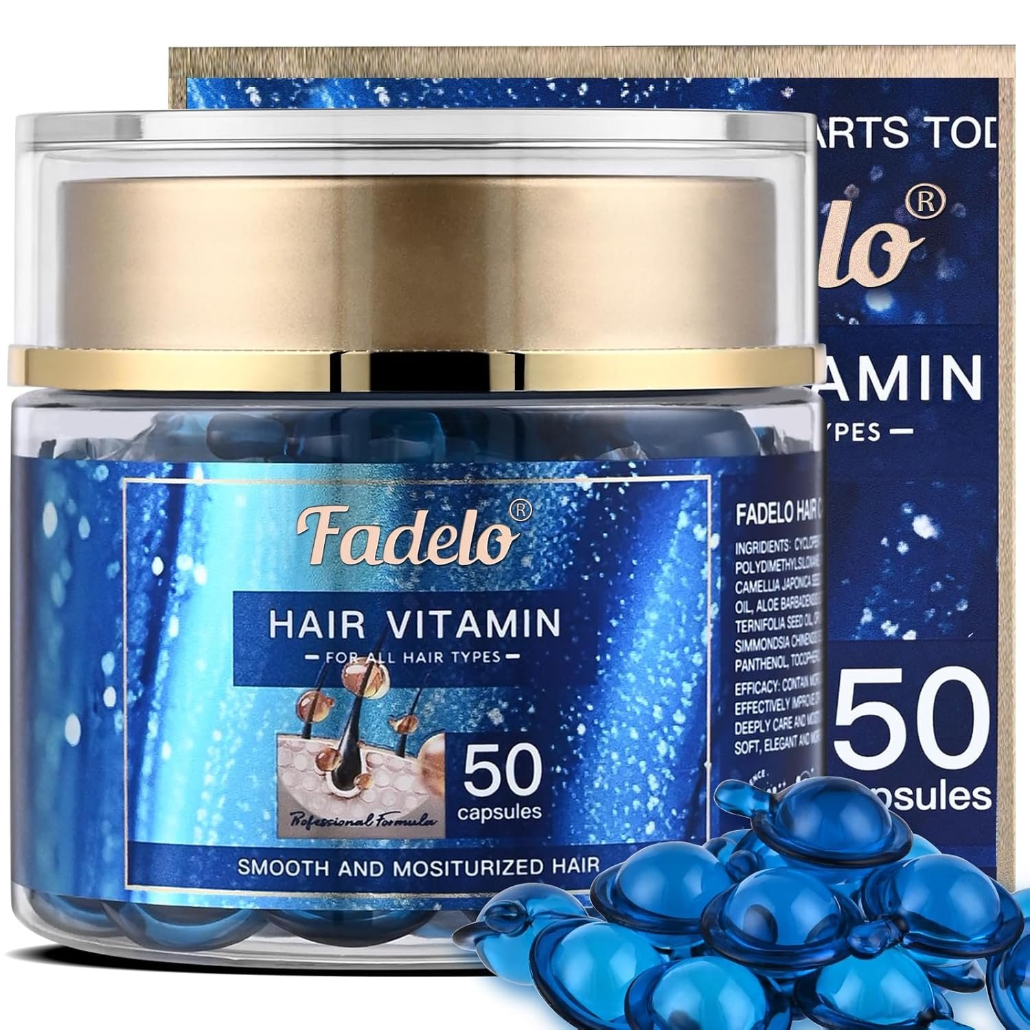 Hair Oil Capluse for Frizzy & Dry Hair, Keratin Styling with Argan, Jojoba & Avocado Oils - No Rinse Serum with Vitamin A C E and Pro B5 - Image 2