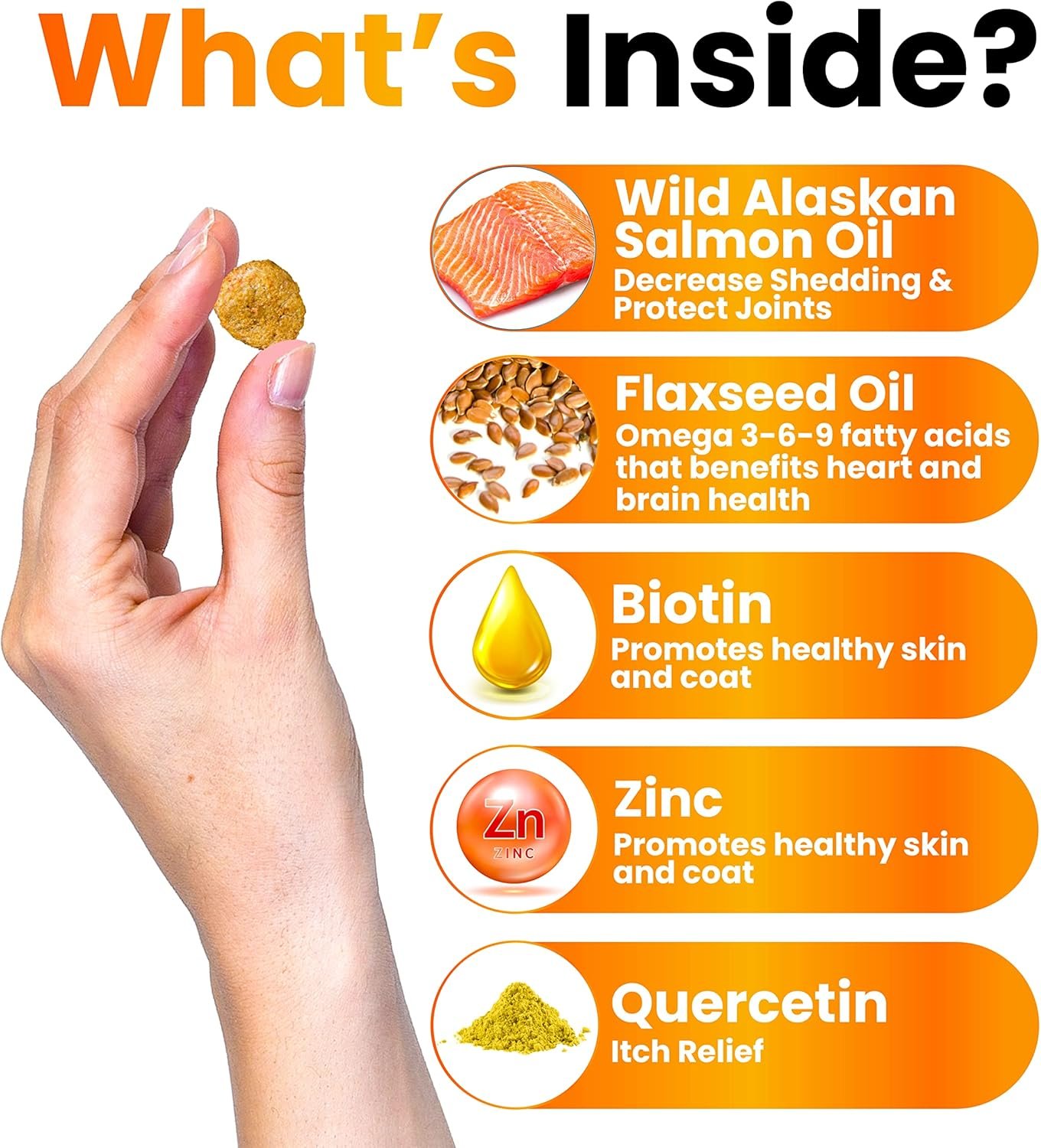 Omega 3 for Dogs - Fish Oil for Dogs Chews - Allergy and Dog Itch Relief - Dog Anti Shedding Supplement - Joint Health Treatment - Dog Skin and Coat Supplement - Salmon Oil - EPA & DHA Fatty Acids - Image 4