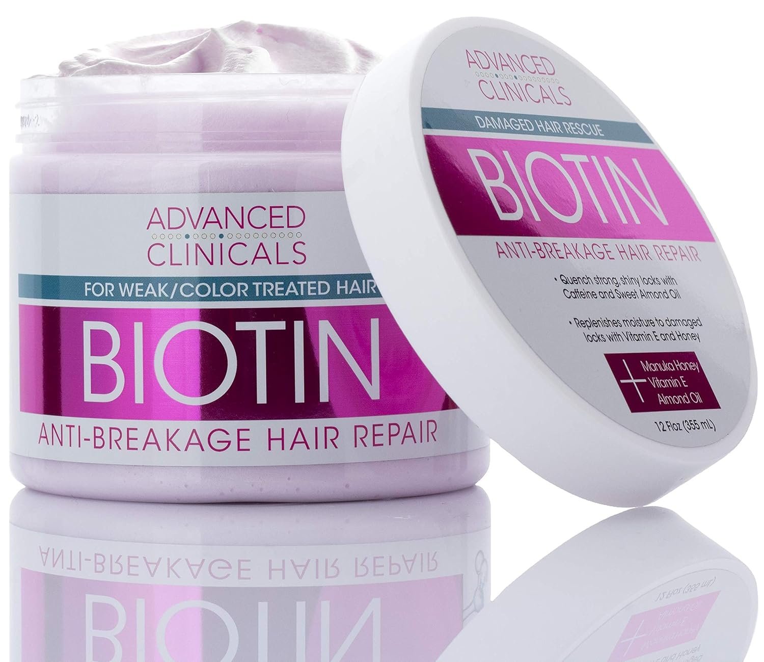 Advanced Clinicals Biotin Mask: Anti-Breakage, Split End Repair & Frizz Control, with Leave-in Conditioner - 2PC Set for Replenished, Moisturized Hair - Image 4