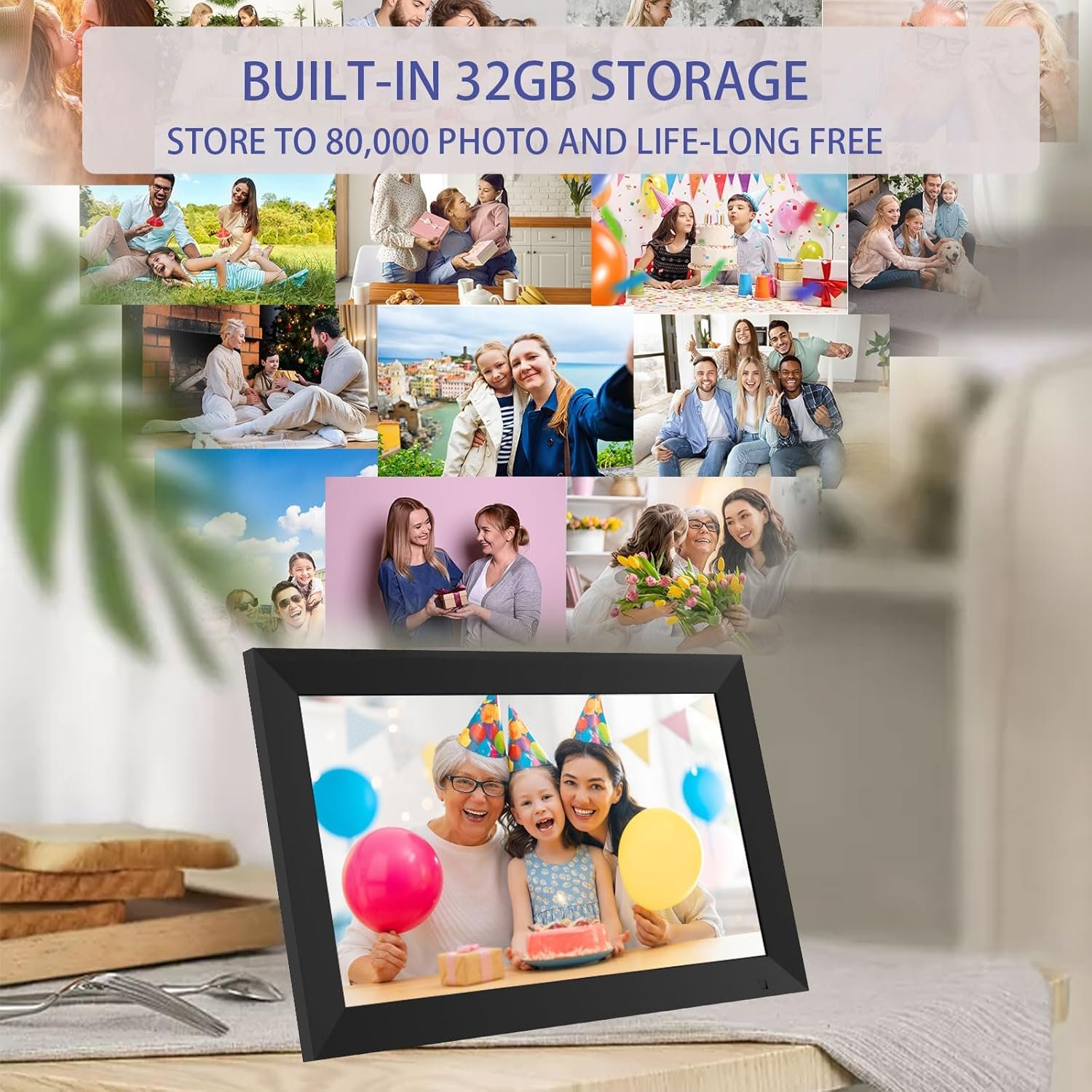 10.1 Inch WiFi Digital Picture Frame - Digital Photo Frame,1280x800 IPS HD Touch Screen, Auto-Rotate,Built-in 32GB Storage, Share Photos and Videos Easily from app Anywhere - Image 7