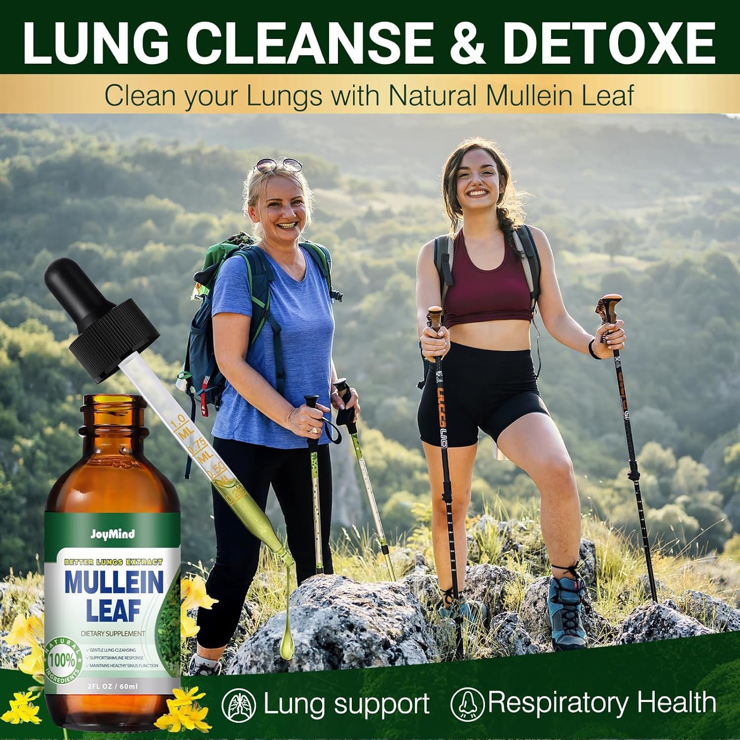 Urolithin A Supplement 500mg Mullein Drops for Lungs - Mullein Leaf Extract 2800MG for Lung Cleanse - Image 7