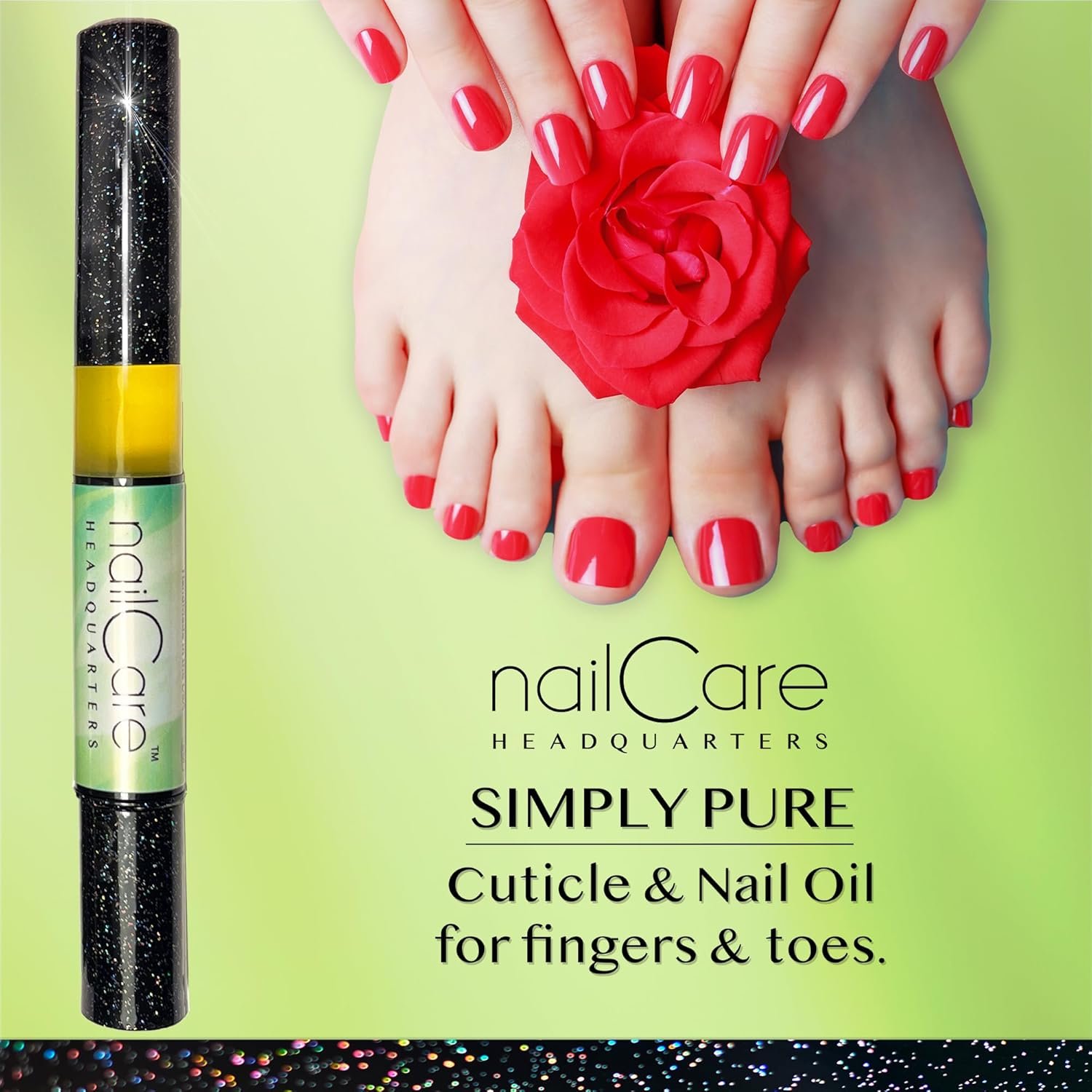 Cuticle Oil Pen for Nails - Nail Strengthener & Growth Oil and Serum for Damaged Nails, Hangnails w/Jojoba cuticle oil—Honeydew Ice Fragrance - Holo Glitter Pen - Image 6