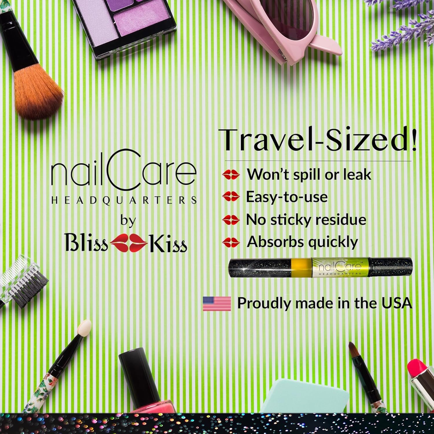 Cuticle Oil Pen for Nails - Nail Strengthener & Growth Oil and Serum for Damaged Nails, Hangnails w/Jojoba cuticle oil—Honeydew Ice Fragrance - Holo Glitter Pen - Image 4