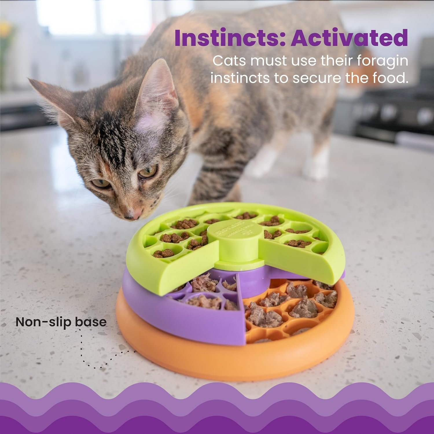 Catstages Kitty Lickin' Layers Multilayered Cat Fun Feeder Cat Treat Puzzle - Image 4