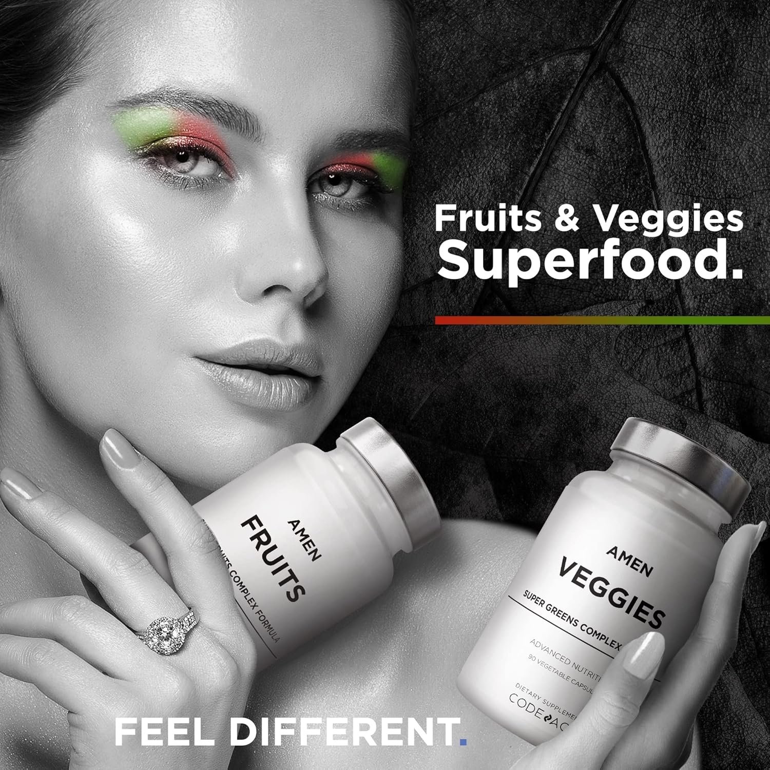 Amen Fruits + Veggies Vitamins Bundle, Raw Whole Food Multivitamin Capsules, Greens Vegetables, Red Fruits & Berries Vegan Blend, Fibers + Phytonutrients Superfood Minerals Supplement, Non-GMO, 180 ct - Image 8