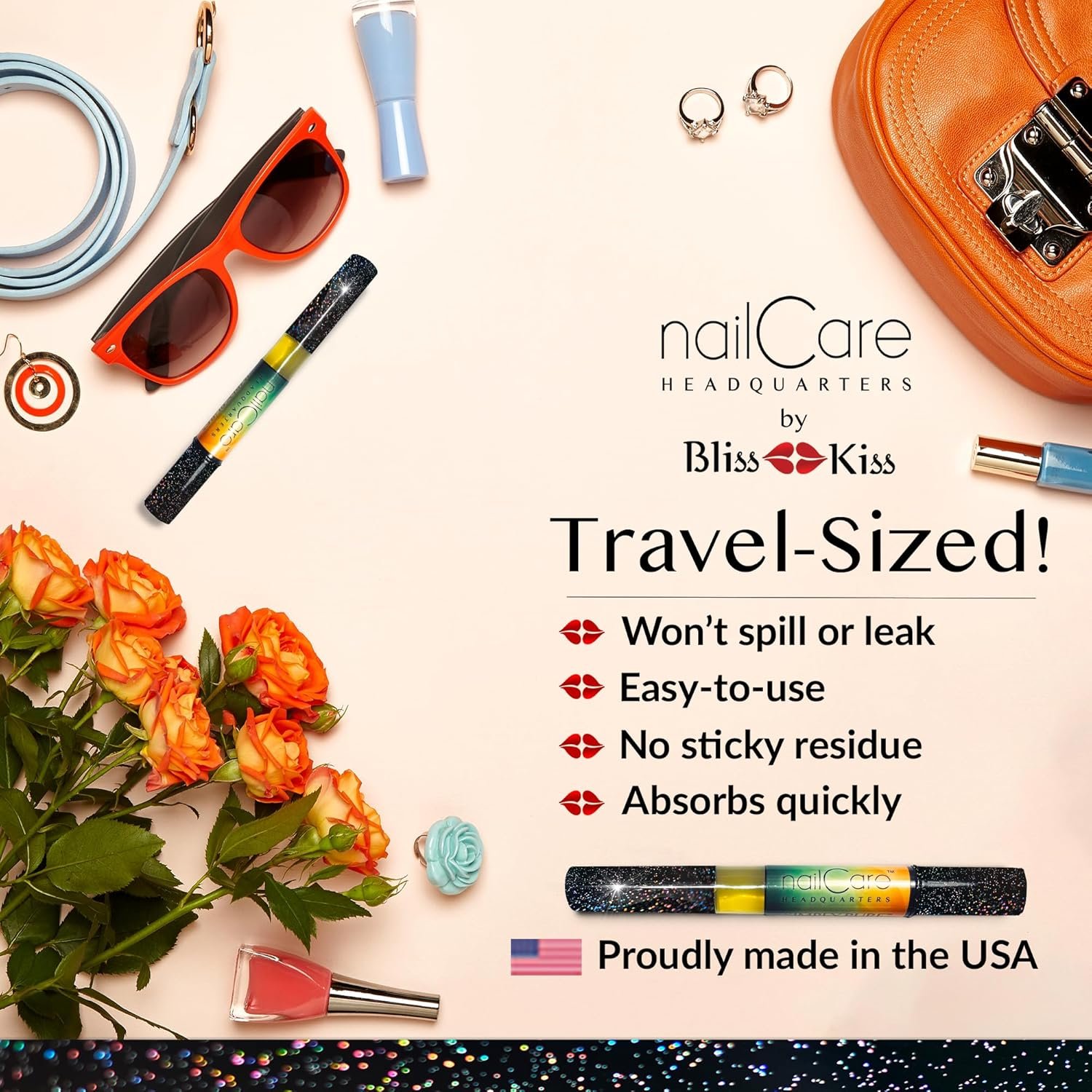 Cuticle Oil Pen for Nails - Nail Strengthener & Growth Nail Oil and Serum for Damaged Nails, Hangnails w/Jojoba cuticle oil—Cucumber Melon Fragrance - Holo Glitter Pen - Image 7