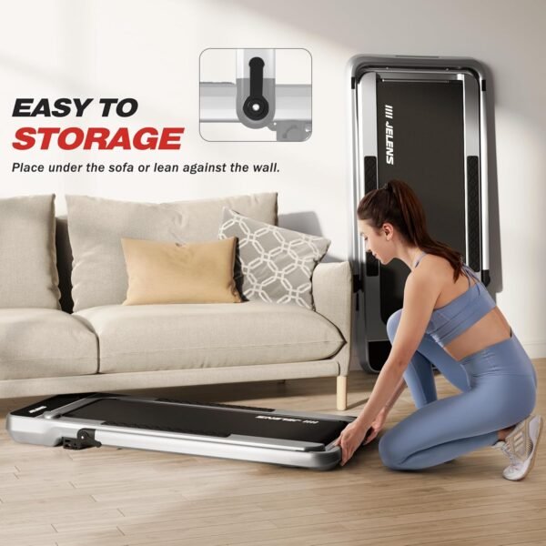 2 in 1 Treadmill Under Desk Walking Pad 2.5HP Home Folding Treadmills with Incline and Gesture Sensing Control, Walking Pad for Office with Led Display - Image 8