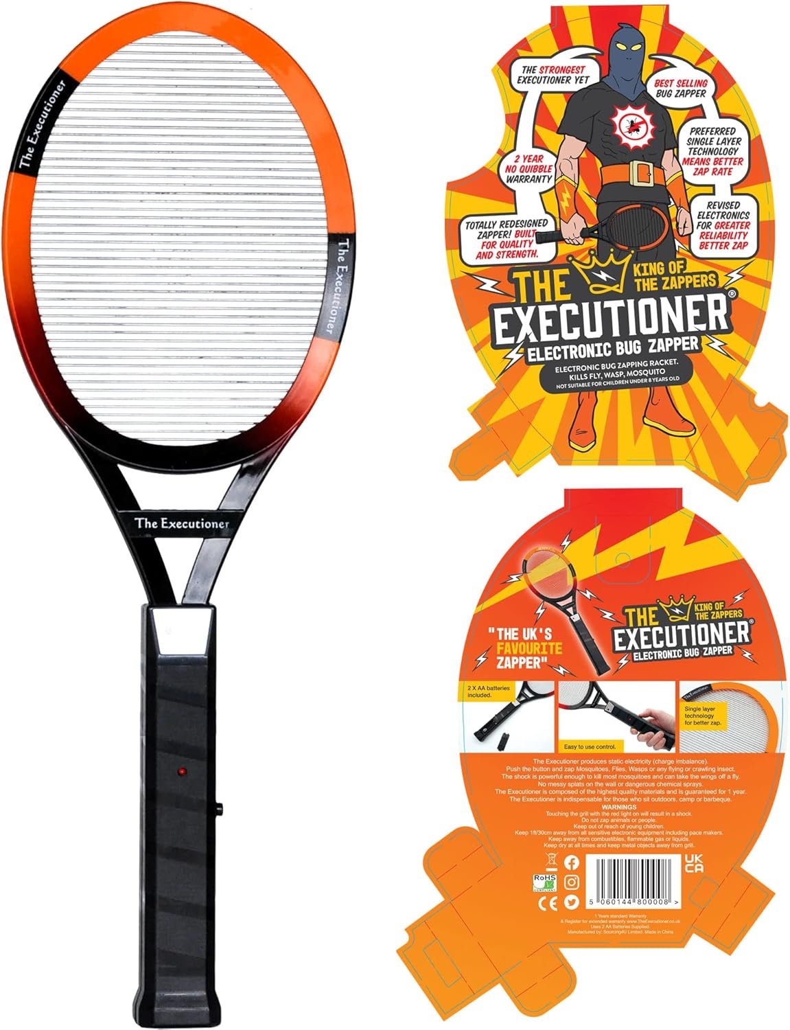 The Executioner Fly Killer Mosquito Swatter Racket Wasp Bug Zapper Indoor Outdoor Over 50cm Long - Image 2
