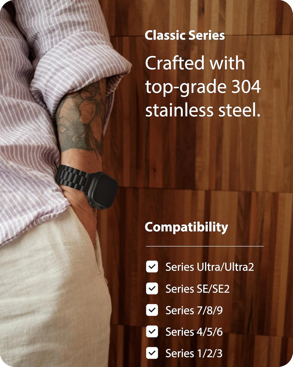 Fullmosa Compatible Apple Watch Bands 49mm 45mm 46mm 44mm 42mm 41mm 40mm 38mm, Metal iWatch Band with Case for Apple Watch Ultra Series 10 9 8 7 6 5 4 3 2 1 SE, 42mm 44mm 45mm Black - Image 4
