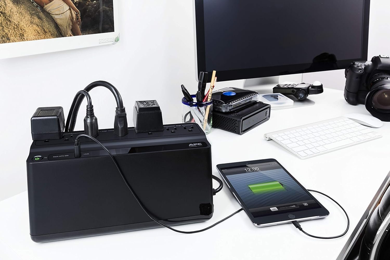 APC UPS Battery Backup and Surge Protector, 600VA/300 Watts Backup Battery Power Supply, BE600M1 Back-UPS with USB Charger Port - Image 8