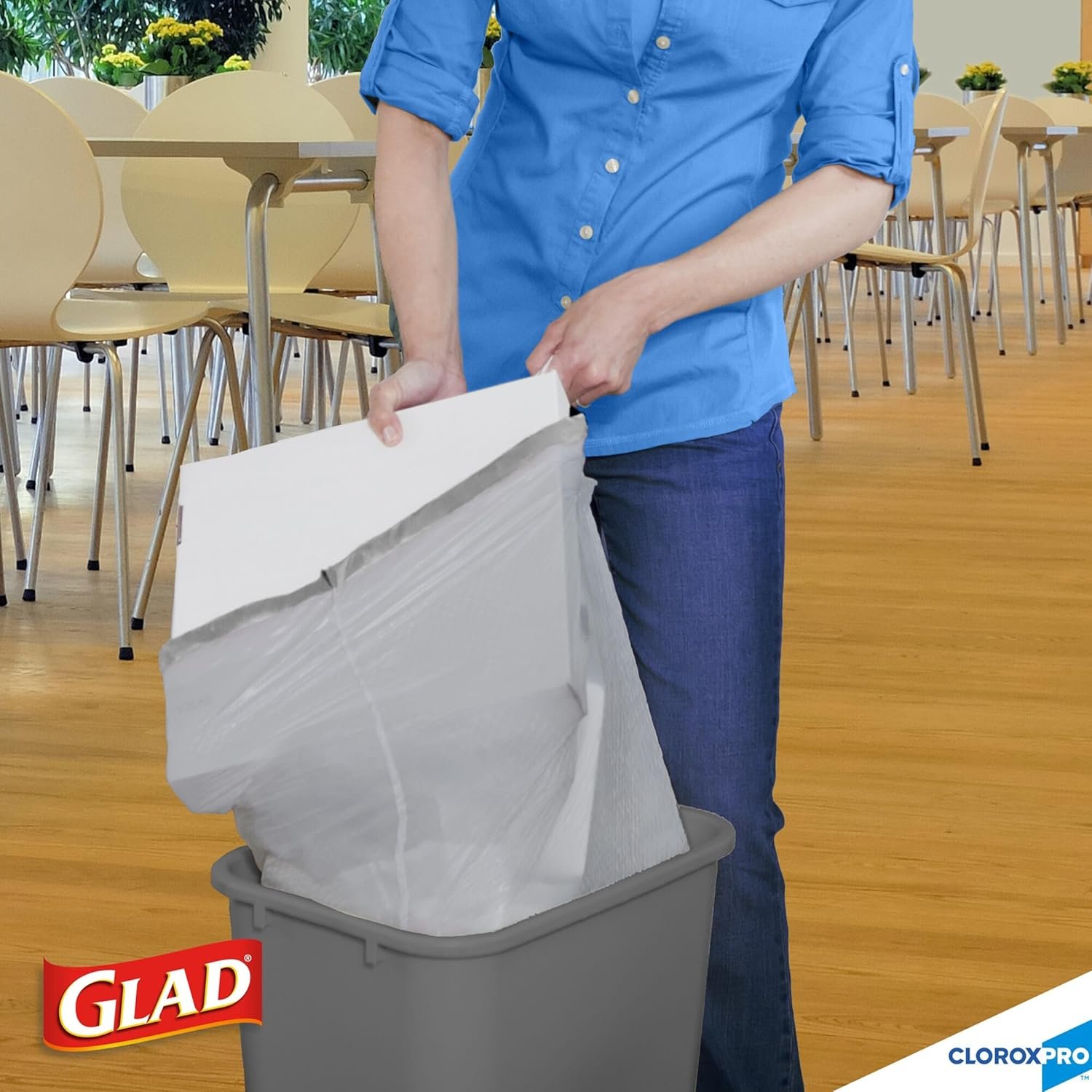 Glad Trash Bags, ForceFlex Tall Kitchen Drawstring Garbage Bags, Clorox 13 Gallon Trash Bags for Tall Trash Can, Industrial Cleaning, Unscented, 100 Count - 70427 - Image 8