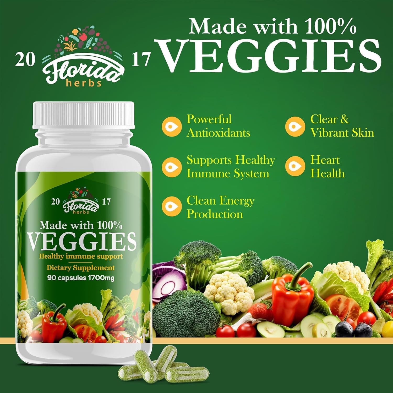 Fruits and Vegetables Supplement - 90 Fruit and 90 Veggie Capsules - Nature Vitamins, Balance of Fruits and Veggies Supports Energy Balance, Soy Free, Vegan Capsules - 90 Count (Pack of 2) - Image 4