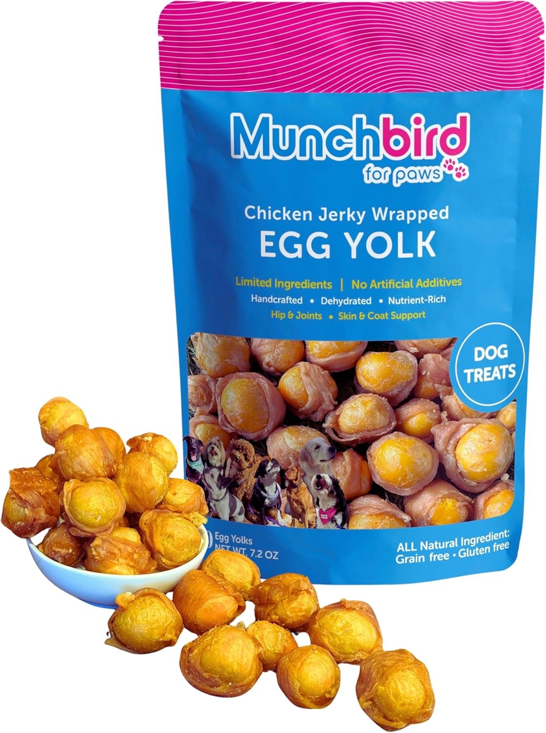 Dehydrated Chicken Jerky Wrapped Egg Yolk Dog Treats, 100% Egg Yolk, Food Topper for Dogs, No Filler, Alternative to Freezed Dried Quail Egg Yolk, 7 OZ (Pack of 20 to 30 Egg yolks) - Image 2