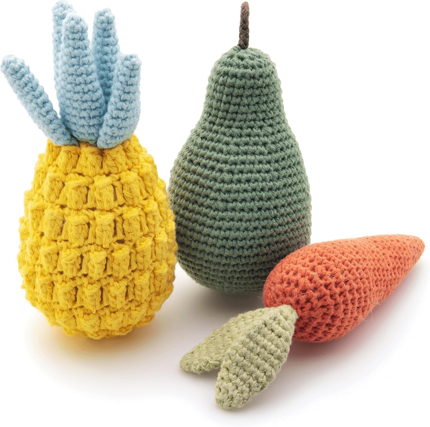 Organic Cotton Squeaky Dog Toys Fruits & Veggies Dog Toy Pack - Handmade Knit Dog Accessories, for Small Medium Dogs, Puppy Essentials and Puppy Toys Dog Christmas Gift - Image 2