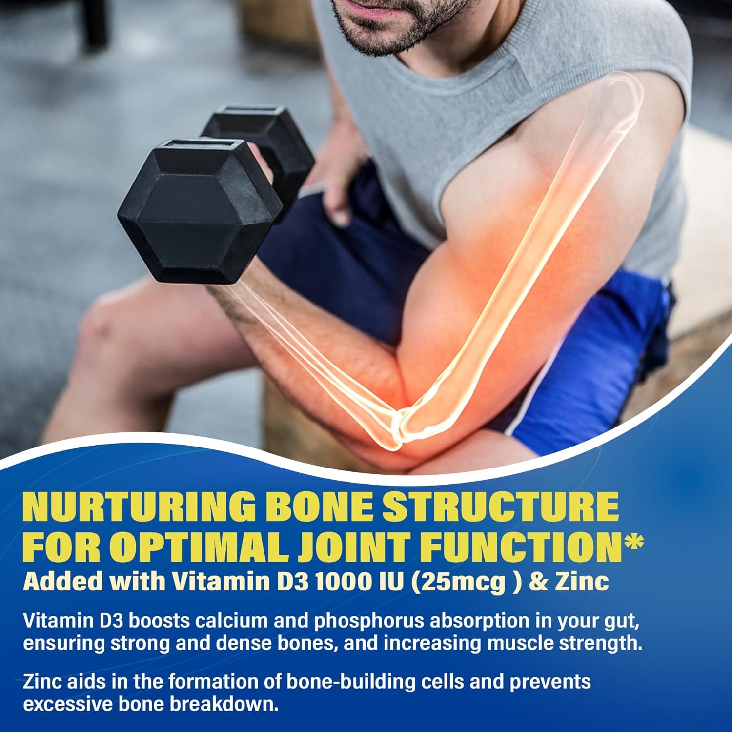 Sugar Free Glucosamine Chondroitin MSM Filled Gummies 3100mg - Joint Support Supplement - Plus Turmeric, Boswellia, Hyaluronic Acid & Vitamin D3, Mobility, Comfort, Flexibility & Bone Support, 60Cts - Image 6