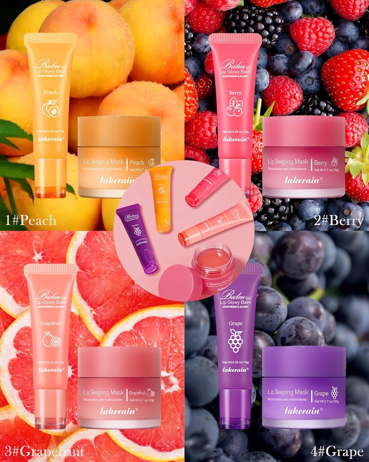 2Pcs Lip Glowy Balm & Lip Sleeping Mask Set,Hydrating Nourishing Repair Sleeping Lip Mask,Glossy Tinted Lip Balm,Day & Night Smooth Cracked Chapped Dry Lip,Lip Care Therapy Treatment for Women-02Berry - Image 7