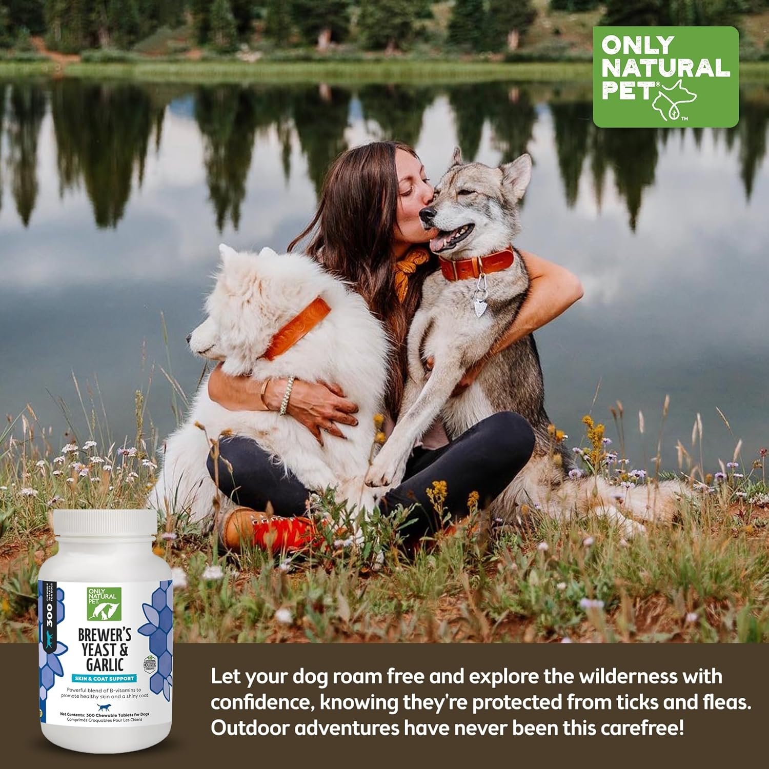 Only Natural Pet Brewer's Yeast & Garlic Chewables - All-Natural Flea & Tick Prevention for Dogs - Fortified with B Vitamins - Promotes Healthy Skin & Coat - 300 Count Tablet (3 Pack) - Image 8