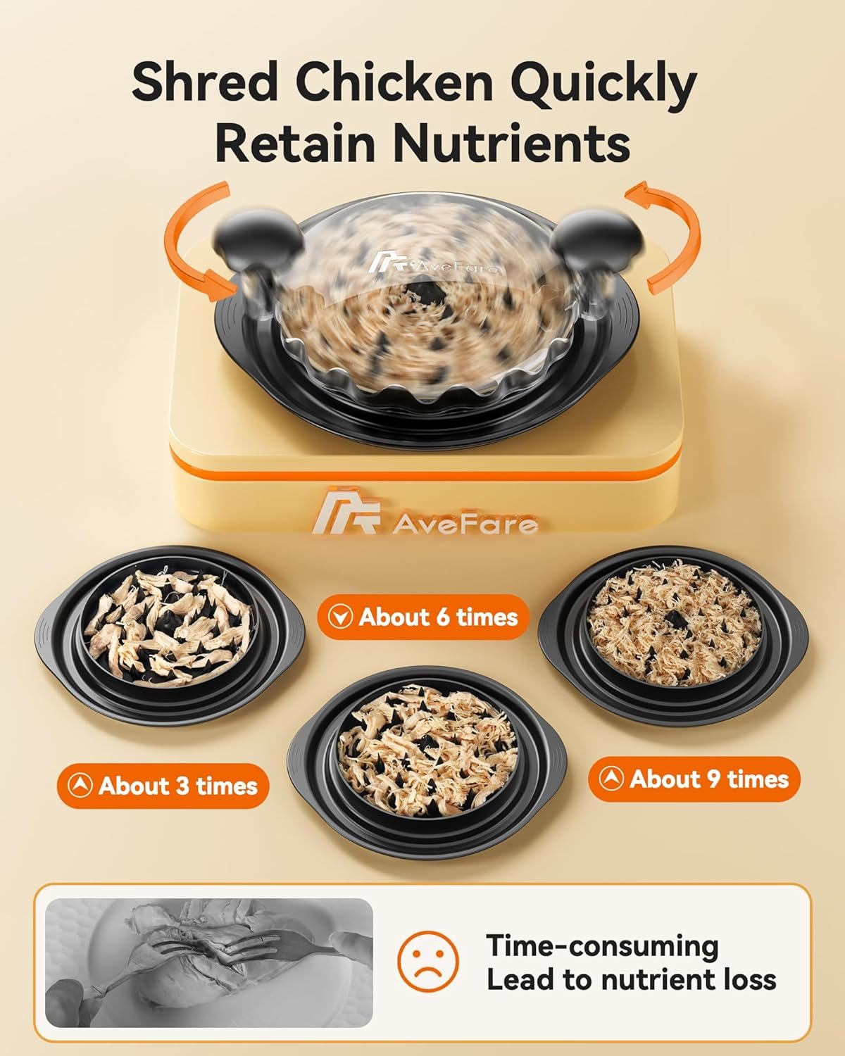 Chicken Shredder, 10.8" Visible Chicken Breast Shredder Tool Twist, Large Meat Shredder Machine - Ergonomic Handle, Dishwasher Safe, Anti-Slip, Cleaning Brush, Heat Resistant, BPA Free - Image 5