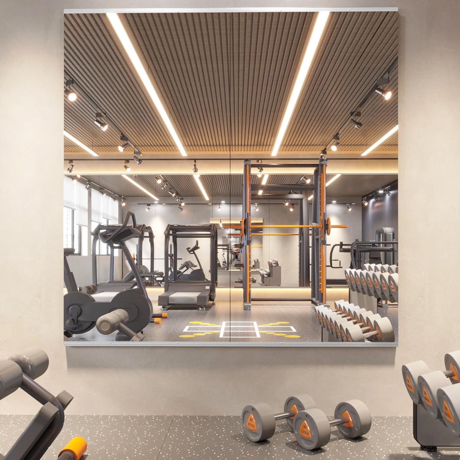 Home Gym Mirror, 48X24 Inch(Each)-2Pcs, Frameless Large Full Body Mirror Yoga Mirror, Tempered Glass Mirror, Full Length Wall Mounted Mirror for Gym, Yoga Studio, Bedroom, Dancing Studio - Image 2