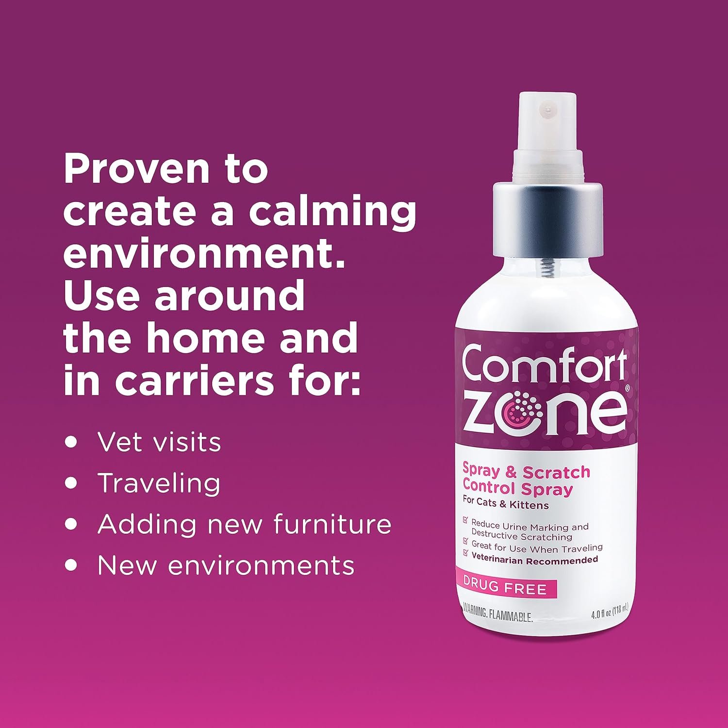 Comfort Zone Cat Calming Spray: Travel Size (2oz) - Image 5