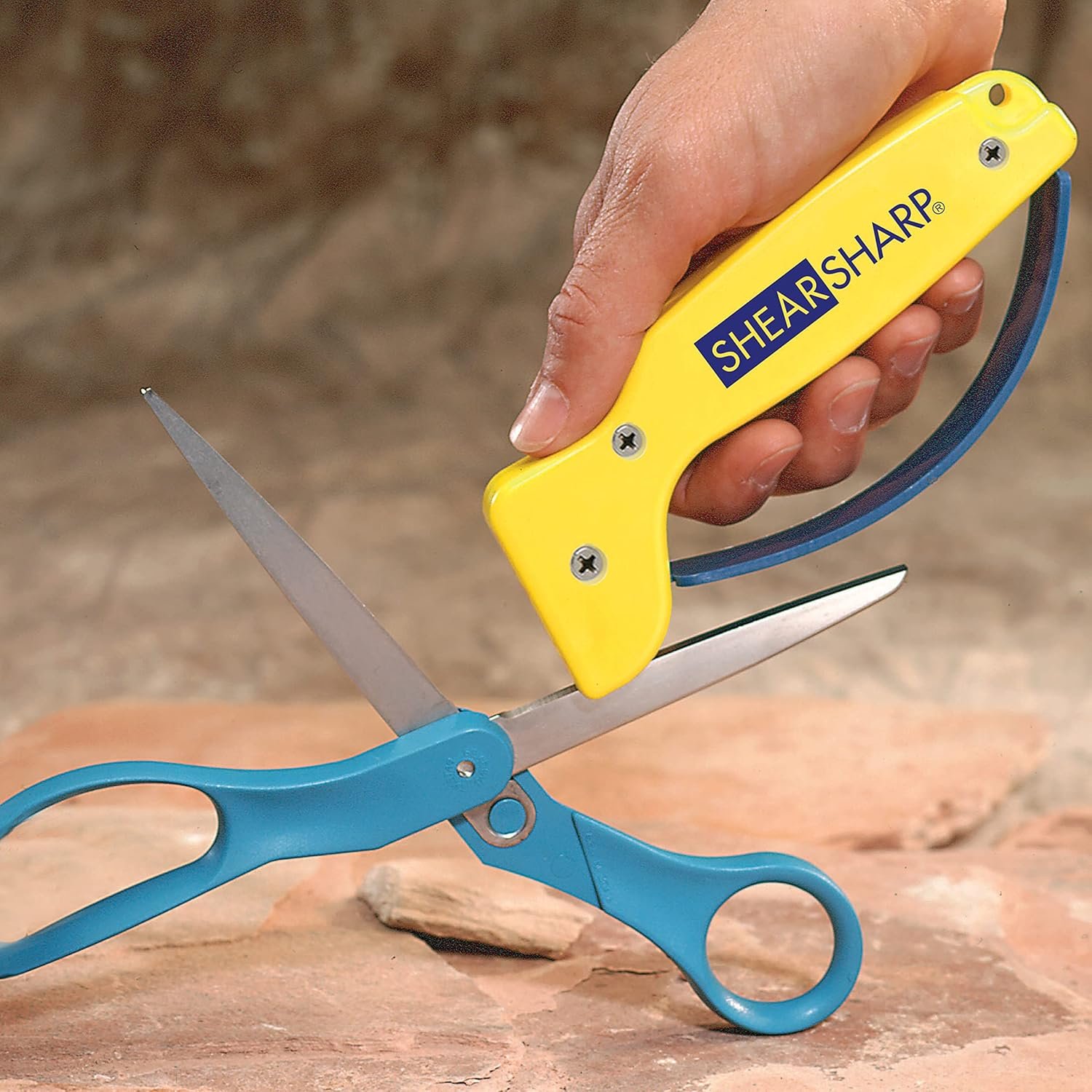 AccuSharp ShearSharp Scissors Sharpener, Diamond-Honed Tungsten Carbide Blade Sharpening Tool for Scissors, Garden Shears, Kitchen Shears, Hedge Clippers, Yellow - Image 3