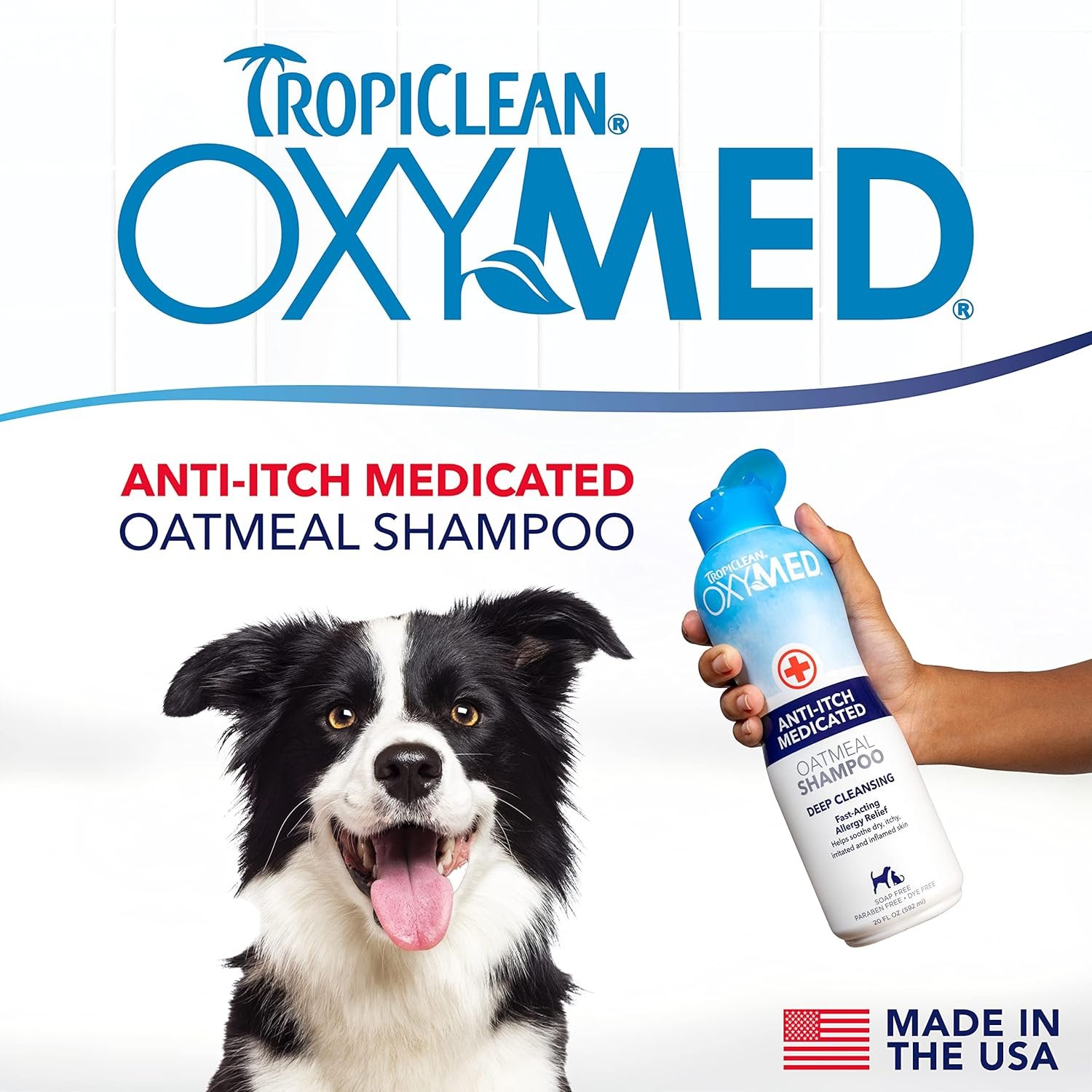 TropiClean Oxymed Medicated Cat & Dog Shampoo for Itchy Skin | Skin Soothing Oatmeal Shampoo for Dogs & Cats | 20 oz - Image 3