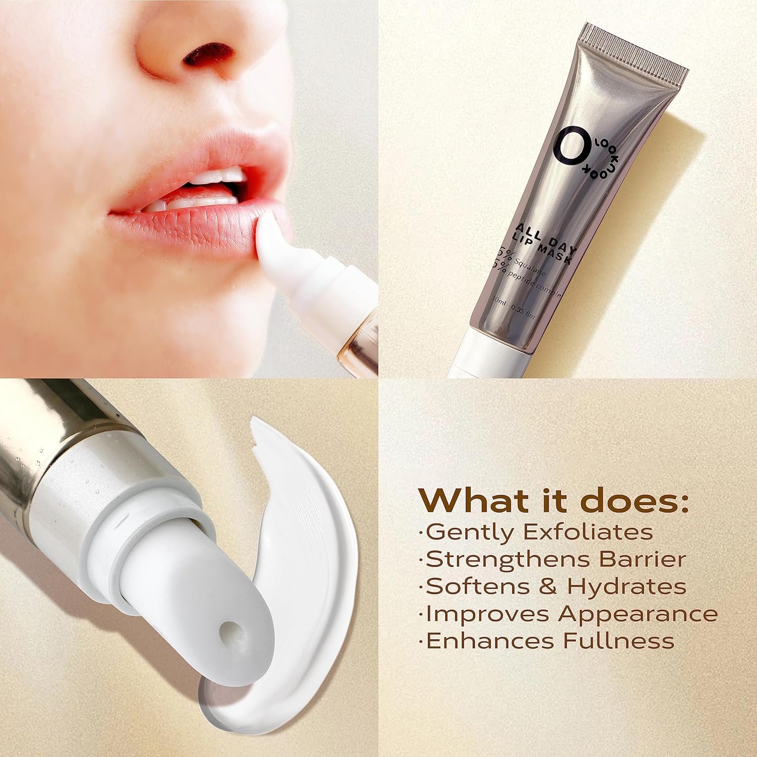 Lip Mask - Lip Sleeping Mask for Lip Care - Hydrating Lip Serum and Treatment with Collagen Peptide and Squalane - Clinically Tested Formula for Plumping Lips - Image 7