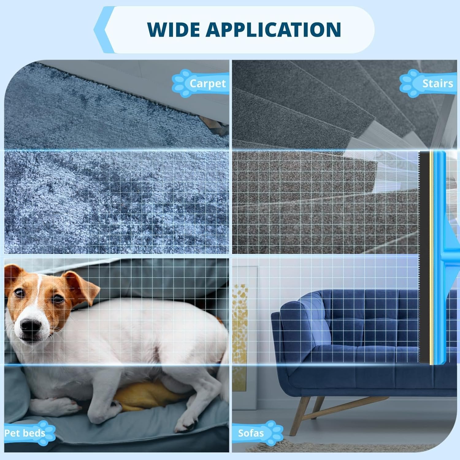 Carpet Rake for Pet Hair Removal, Reusable Cat Hair Remover with 58” Adjustable Long Handle, Dog Hair Carpet Scraper for Furnitures, Mats, Pet Hair Removal Tool and Dog Hair Remover for Couch - Image 6